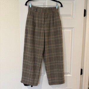& Other Stories Houndstooth Straight Leg High Rise Trousers Size 4 NWOT